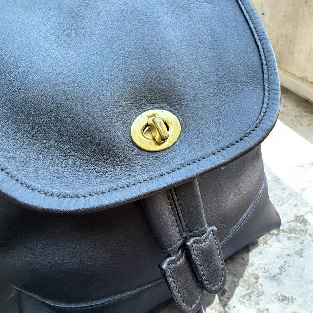 VTG Coach Day Pack Daypack Backpack #9791 in Black Leather - Picture 4 of 6